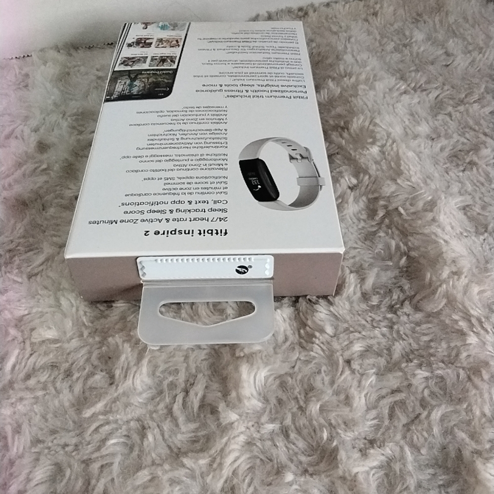 NEW. NRFB. Fitbit Inspire 2 Heart Rate Fitness Tracker FB418BKWT Lunar White. - Picture 5 of 8
